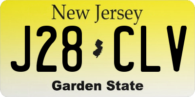 NJ license plate J28CLV