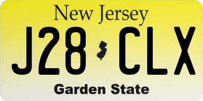 NJ license plate J28CLX