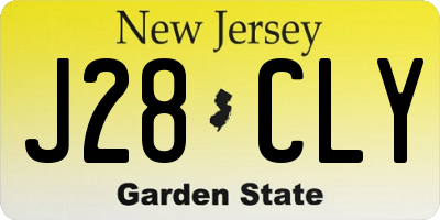 NJ license plate J28CLY