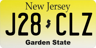 NJ license plate J28CLZ