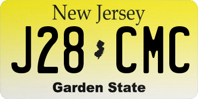 NJ license plate J28CMC