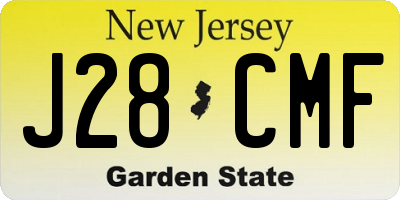 NJ license plate J28CMF
