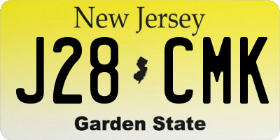 NJ license plate J28CMK