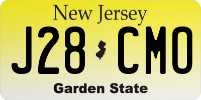 NJ license plate J28CMO