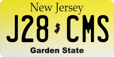 NJ license plate J28CMS