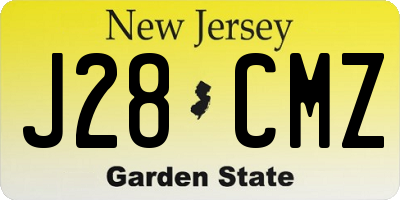 NJ license plate J28CMZ