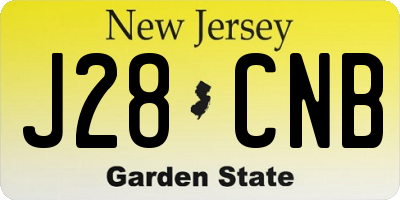 NJ license plate J28CNB