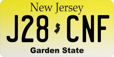 NJ license plate J28CNF