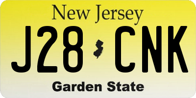 NJ license plate J28CNK