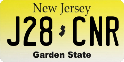 NJ license plate J28CNR