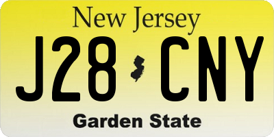 NJ license plate J28CNY