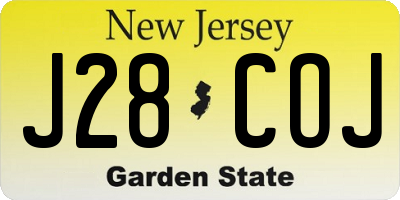 NJ license plate J28COJ