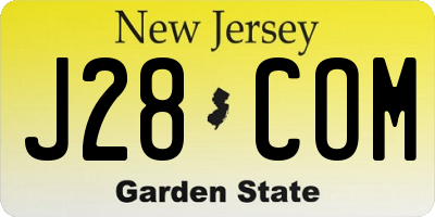 NJ license plate J28COM