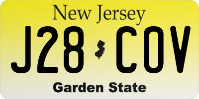 NJ license plate J28COV