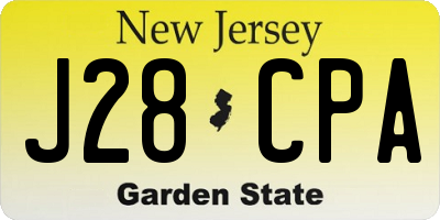 NJ license plate J28CPA