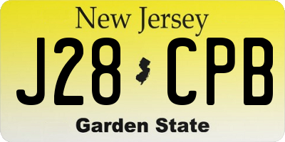 NJ license plate J28CPB