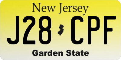NJ license plate J28CPF