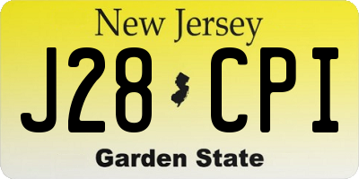 NJ license plate J28CPI
