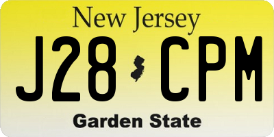 NJ license plate J28CPM