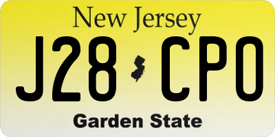 NJ license plate J28CPO