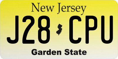 NJ license plate J28CPU