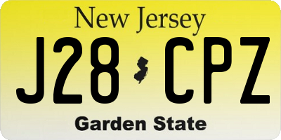 NJ license plate J28CPZ