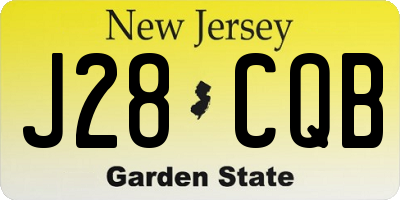 NJ license plate J28CQB