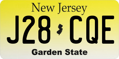 NJ license plate J28CQE