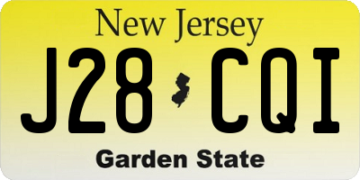 NJ license plate J28CQI