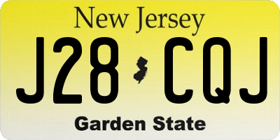 NJ license plate J28CQJ