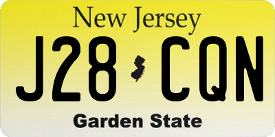 NJ license plate J28CQN