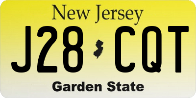 NJ license plate J28CQT