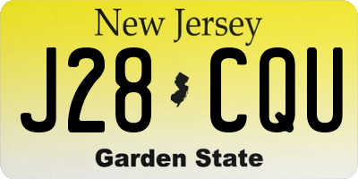 NJ license plate J28CQU