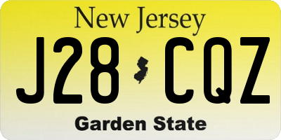 NJ license plate J28CQZ