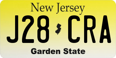 NJ license plate J28CRA