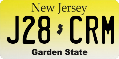 NJ license plate J28CRM