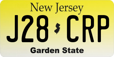 NJ license plate J28CRP