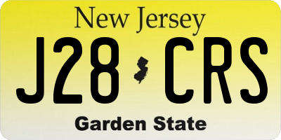 NJ license plate J28CRS