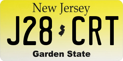 NJ license plate J28CRT
