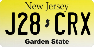 NJ license plate J28CRX