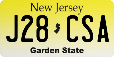 NJ license plate J28CSA