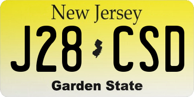NJ license plate J28CSD