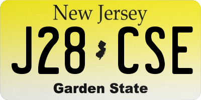 NJ license plate J28CSE
