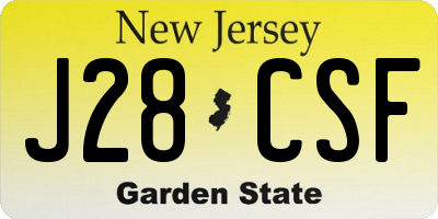NJ license plate J28CSF
