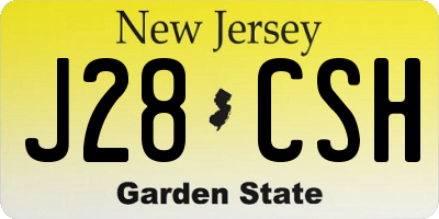 NJ license plate J28CSH