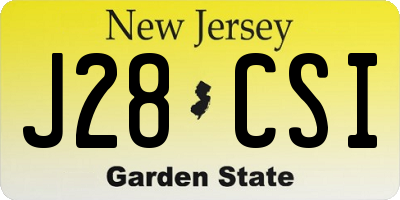 NJ license plate J28CSI