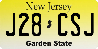NJ license plate J28CSJ