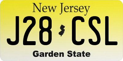 NJ license plate J28CSL