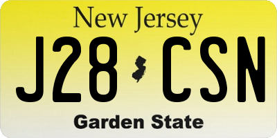 NJ license plate J28CSN