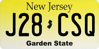 NJ license plate J28CSQ